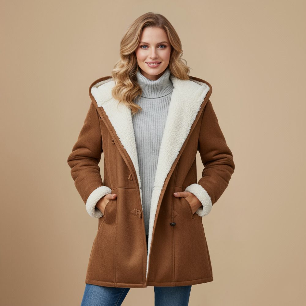 Wintermantel Damen | Dufflecoat | Knebelknöpfe für Zeitlose Wärme 4