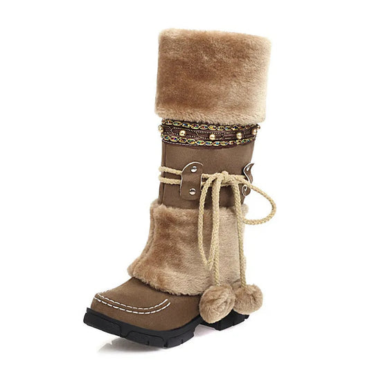 Winterstiefel Damen Kniehoch | Warm Gefüttert & Boho Chic 5