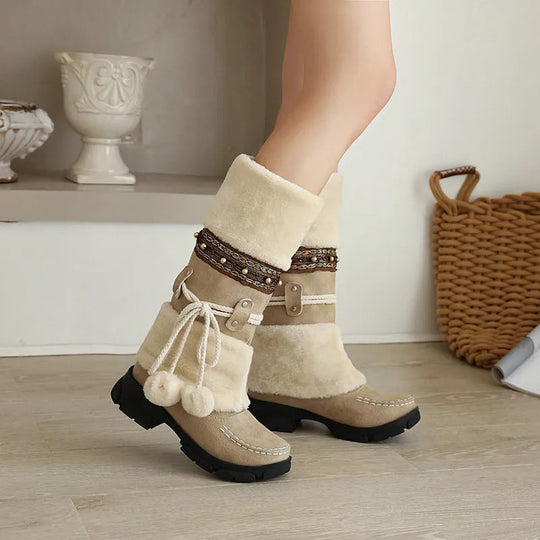 Winterstiefel Damen Kniehoch | Warm Gefüttert & Boho Chic 7
