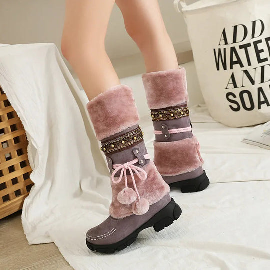 Winterstiefel Damen Kniehoch | Warm Gefüttert & Boho Chic 8