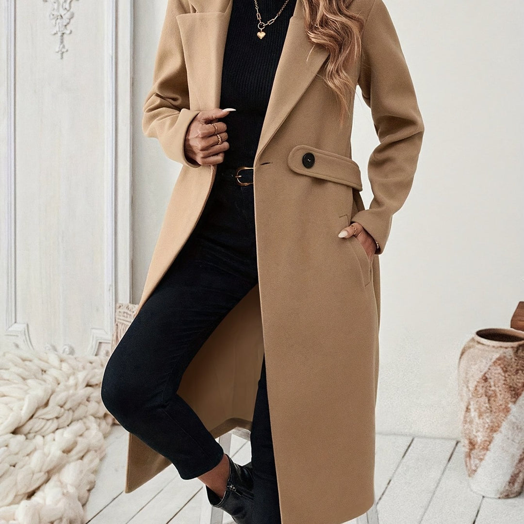 Wolmix Jas - Lang H Silhouet & Verstelbare Riem Notch Revers 0