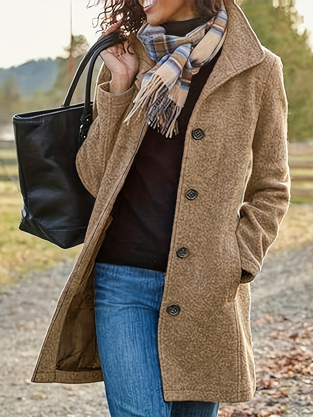 Wolmix Jas – Middellange Met Knoopsluiting En Warmte 4