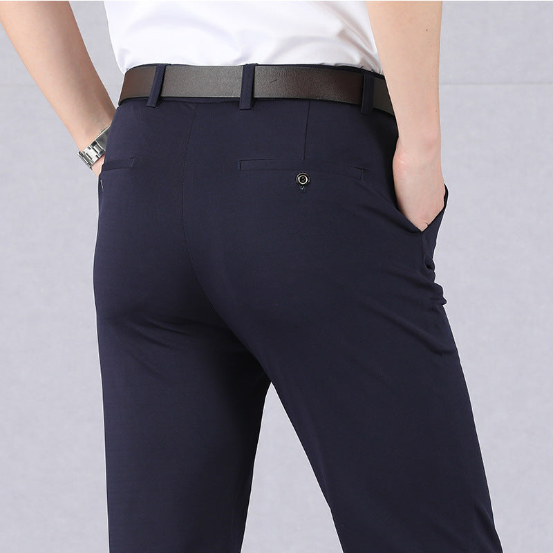 Herren Anzughose Elastisch Bügelfrei High Waist Stretch 2