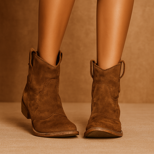 Xalviere | Amy Suède Enkellaarsjes Western Stijl 1