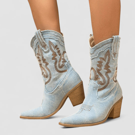 Xalviere | Selena Orthopedische Denim Enkellaarsjes Dames 0