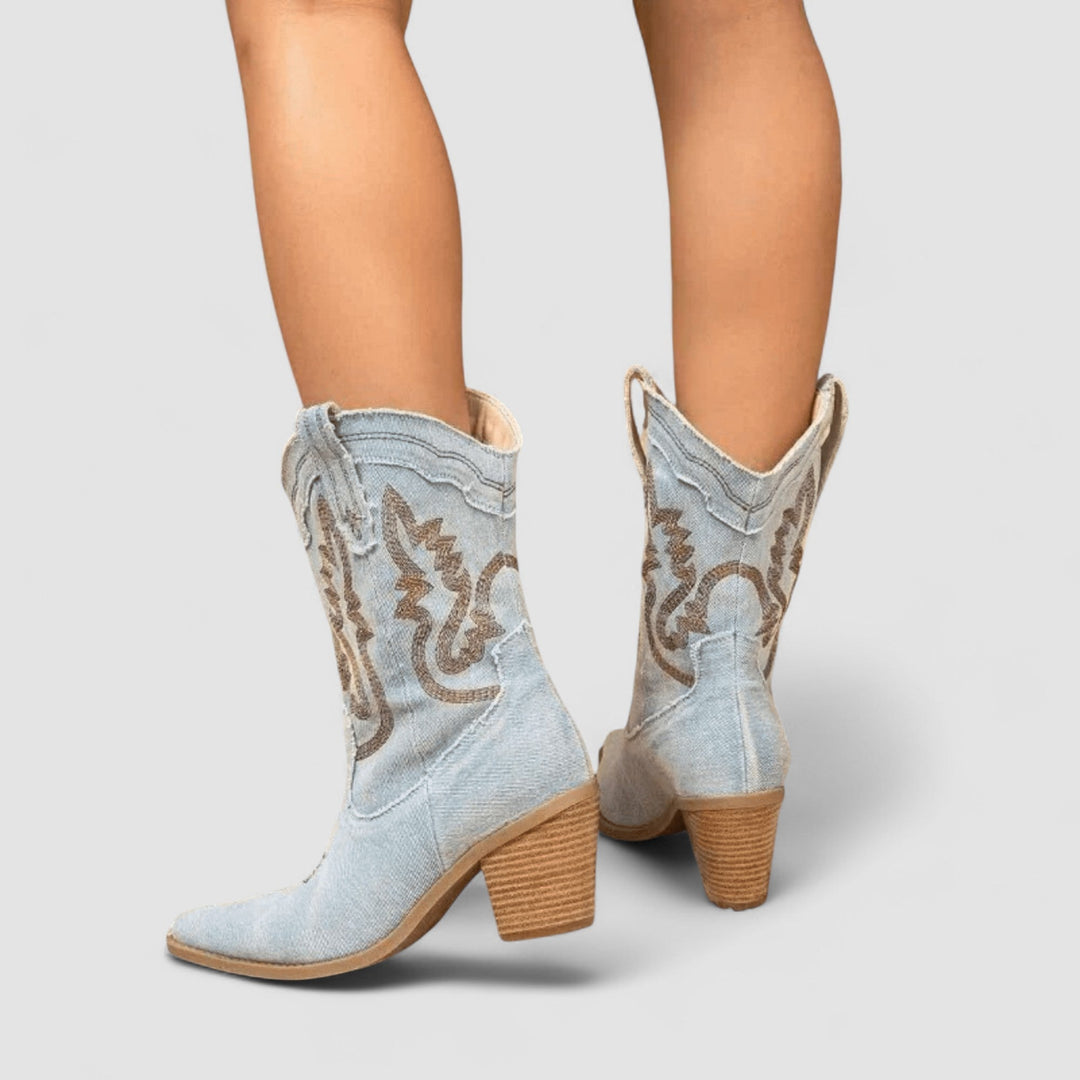 Xalviere | Selena Orthopedische Denim Enkellaarsjes Dames 2