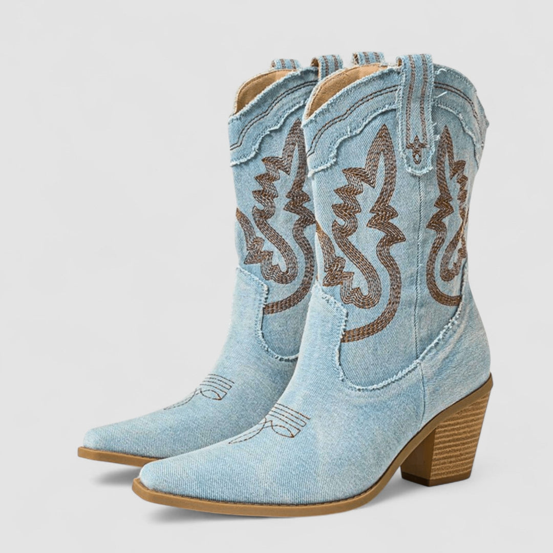 Xalviere | Selena Orthopedische Denim Enkellaarsjes Dames 3