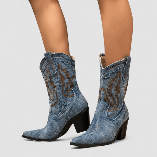 Xalviere | Selena Orthopedische Denim Enkellaarsjes Dames 4