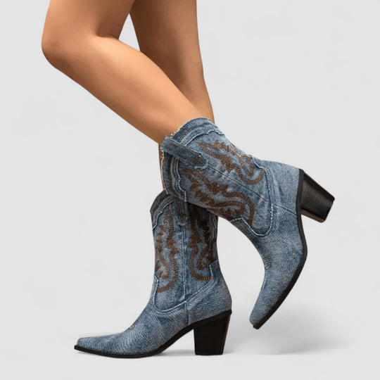 Xalviere | Selena Orthopedische Denim Enkellaarsjes Dames 5