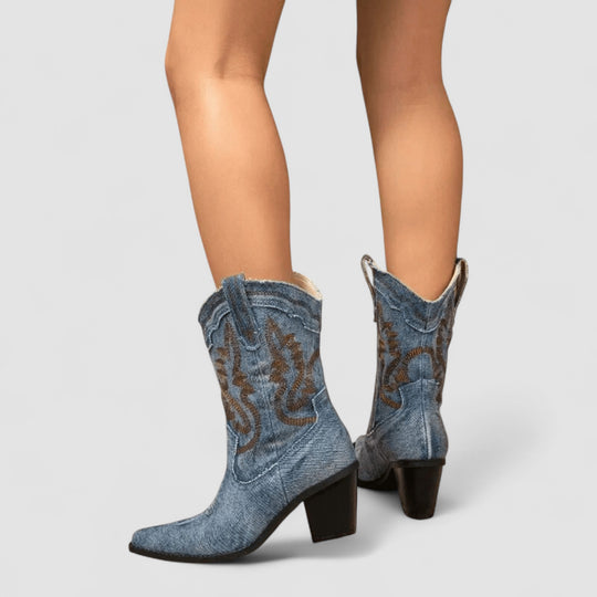 Xalviere | Selena Orthopedische Denim Enkellaarsjes Dames 6