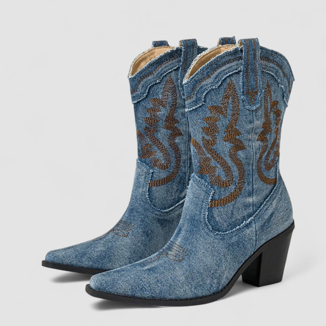 Xalviere | Selena Orthopedische Denim Enkellaarsjes Dames 7