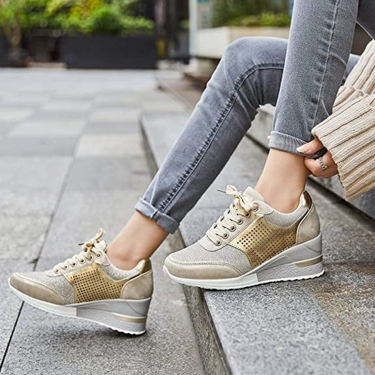 Xandra™ | Hoge Hakken Sneakers met sleehak 0