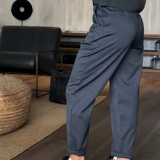 Damen Anzughose Hohe Taille Figurbetont Business Hose 7