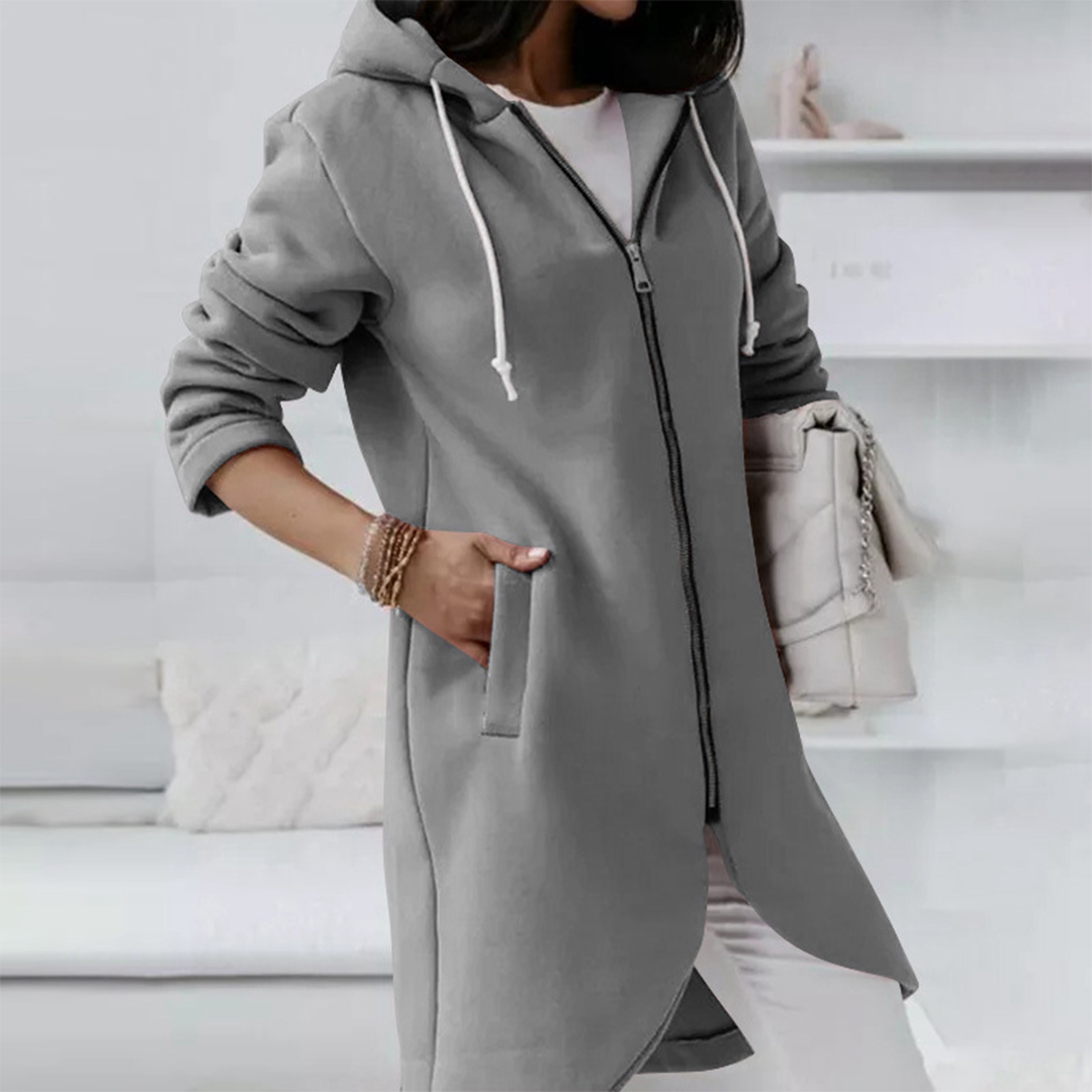 Zip-Hoodie Damen | Longline Schnitt & Kuscheliger Innenstoff