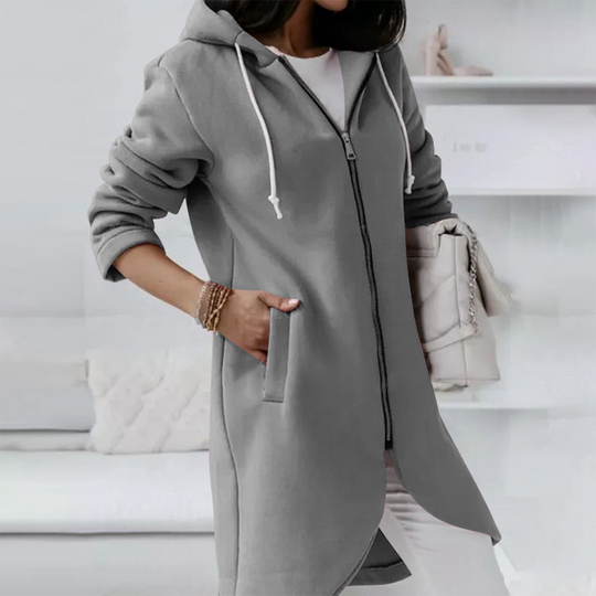 Zip-Hoodie Damen | Longline Schnitt & Kuscheliger Innenstoff