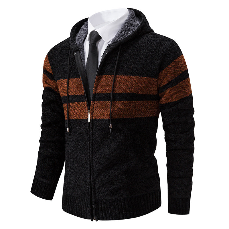 Zip-Hoodie Herren | Mit Streifen & Kapuzenzug