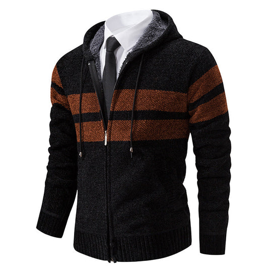 Zip-Hoodie Herren | Mit Streifen & Kapuzenzug