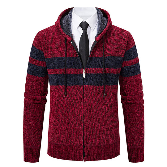 Zip-Hoodie Herren | Mit Streifen & Kapuzenzug