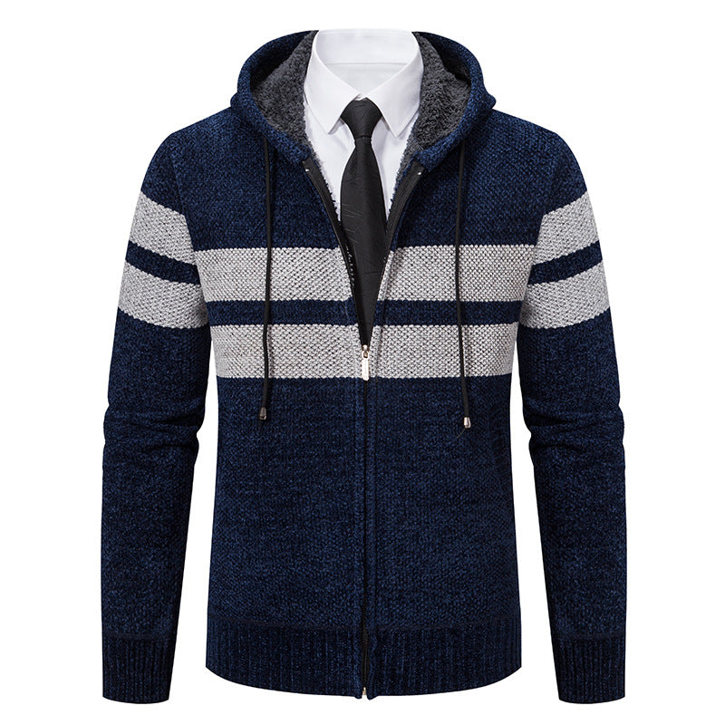 Zip-Hoodie Herren | Mit Streifen & Kapuzenzug