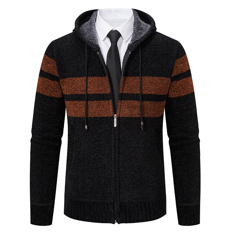 Zip-Hoodie Herren | Mit Streifen & Kapuzenzug
