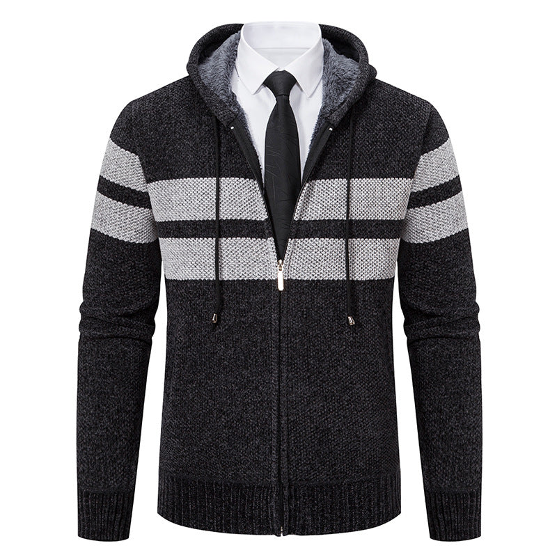 Zip-Hoodie Herren | Mit Streifen & Kapuzenzug