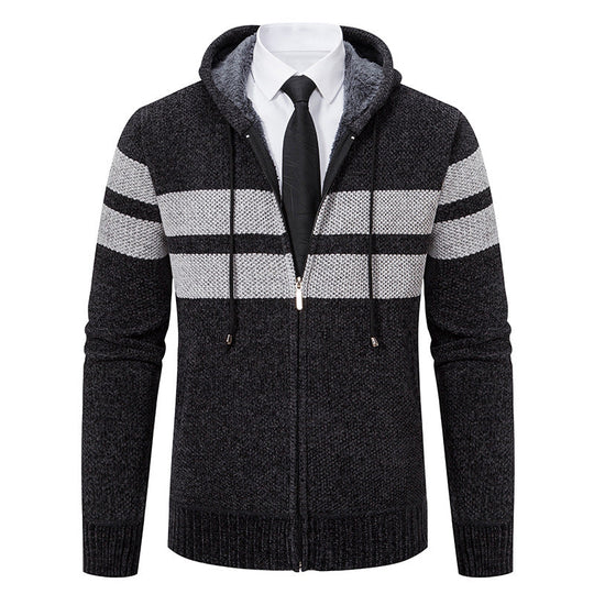 Zip-Hoodie Herren | Mit Streifen & Kapuzenzug