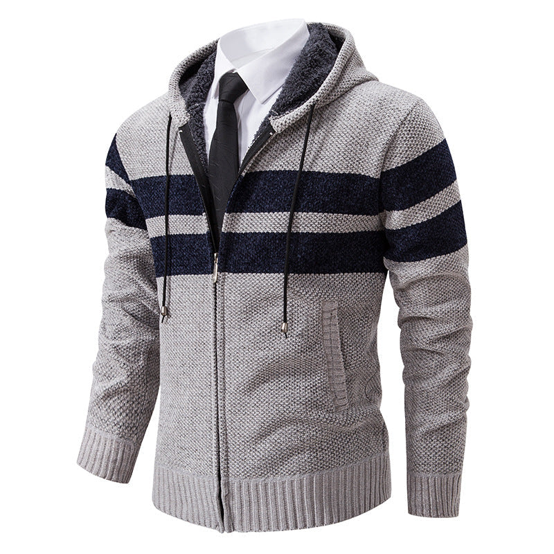 Zip-Hoodie Herren | Mit Streifen & Kapuzenzug