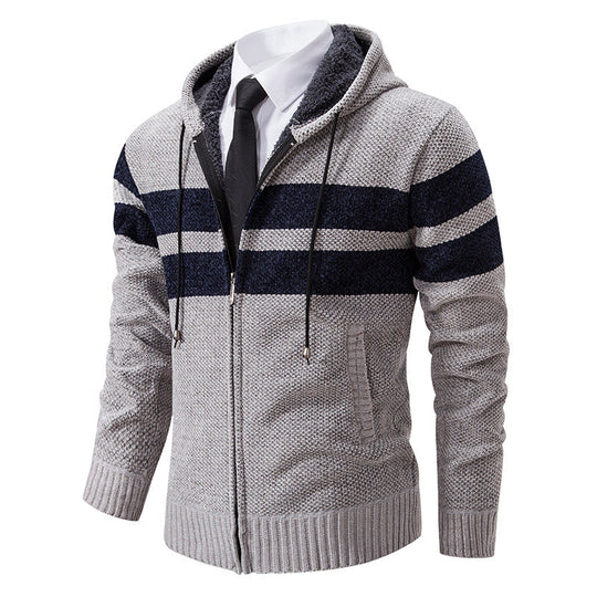 Zip-Hoodie Herren | Mit Streifen & Kapuzenzug