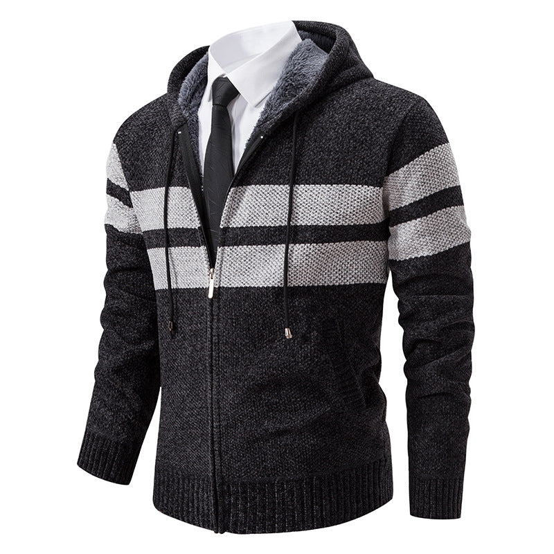 Zip-Hoodie Herren | Mit Streifen & Kapuzenzug
