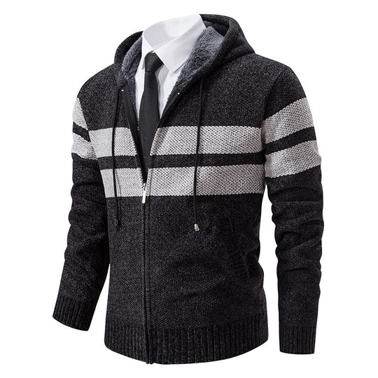 Zip-Hoodie Herren | Mit Streifen & Kapuzenzug
