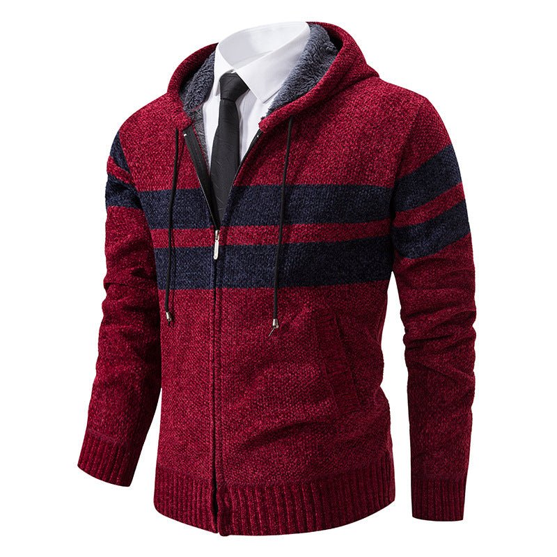 Zip-Hoodie Herren | Mit Streifen & Kapuzenzug