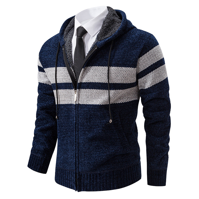 Zip-Hoodie Herren | Mit Streifen & Kapuzenzug
