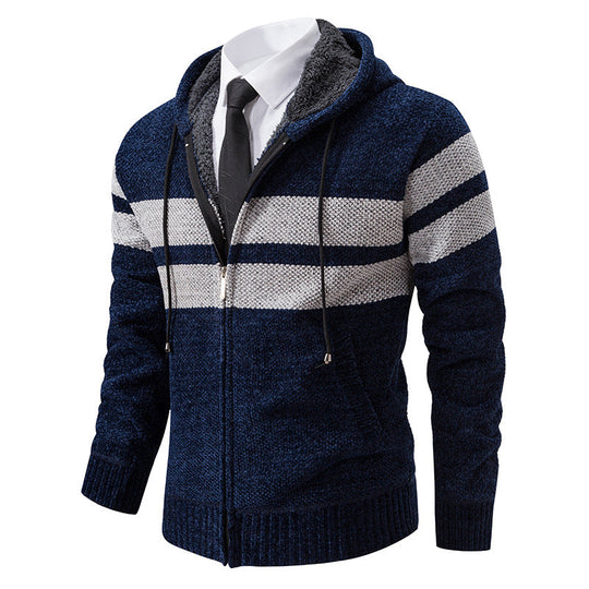 Zip-Hoodie Herren | Mit Streifen & Kapuzenzug