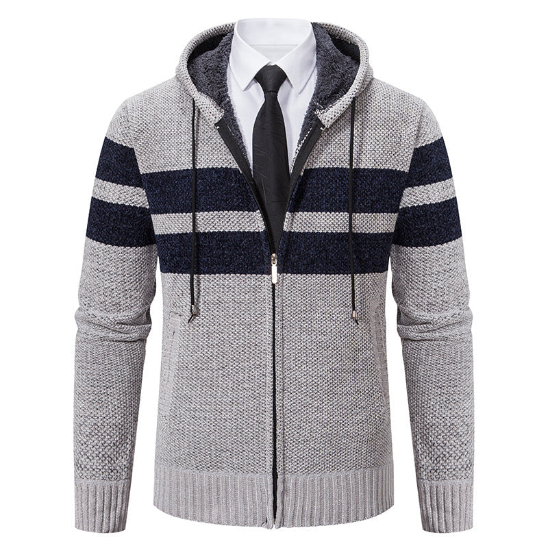 Zip-Hoodie Herren | Mit Streifen & Kapuzenzug