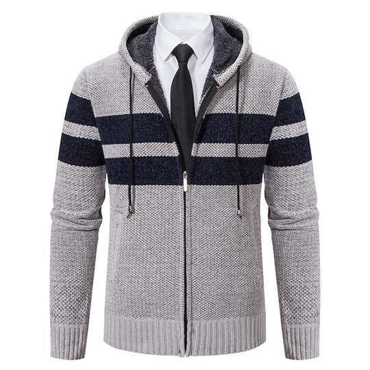 Zip-Hoodie Herren | Mit Streifen & Kapuzenzug