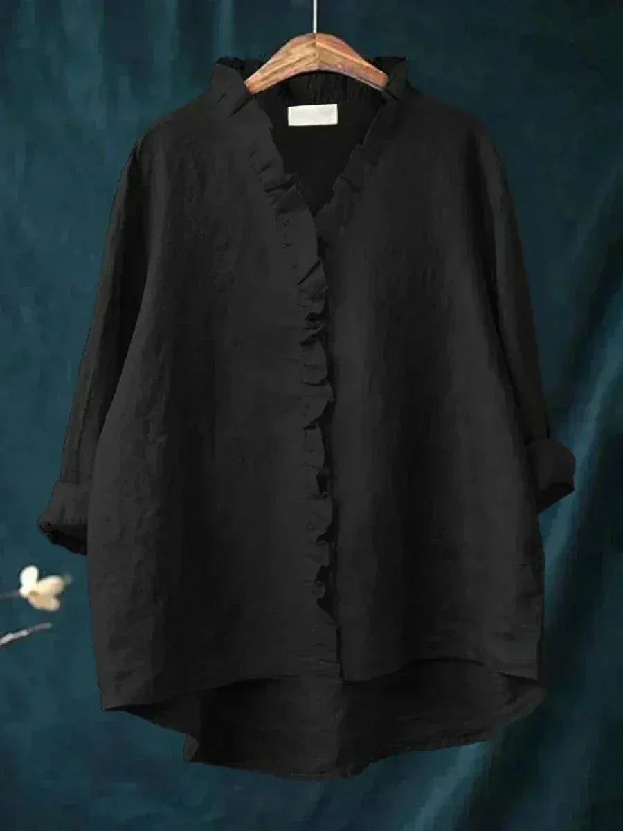 Zomer Blouse Dames | Artistieke Print & Losvallende Pasvorm