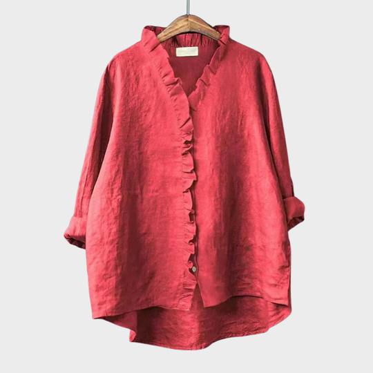 Zomer Blouse Dames | Artistieke Print & Losvallende Pasvorm