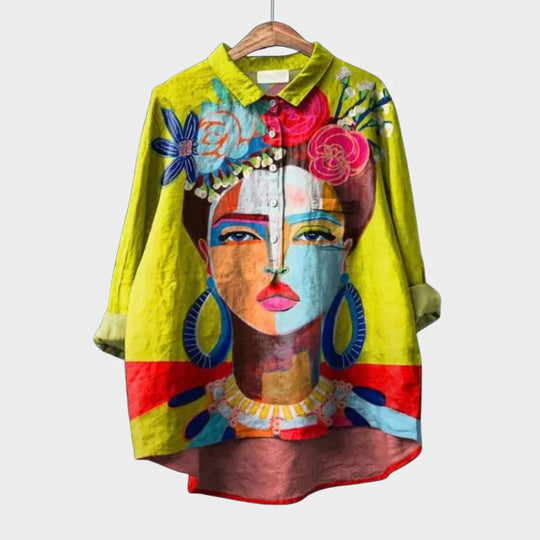 Zomer Blouse Dames | Artistieke Print & Losvallende Pasvorm