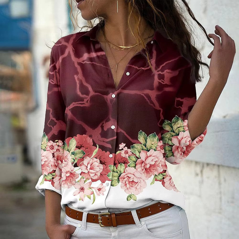 Zomer Blouse Dames | Bloemenprint & Lange Mouwen