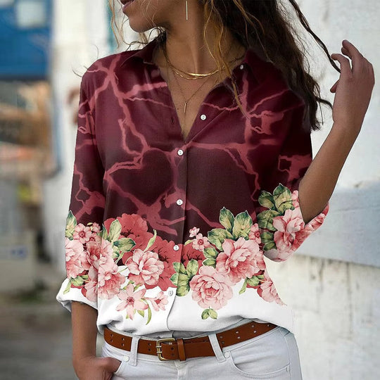 Zomer Blouse Dames | Bloemenprint & Lange Mouwen