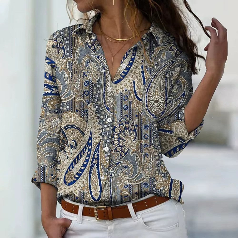 Zomer Blouse Dames | Bloemenprint & Lange Mouwen