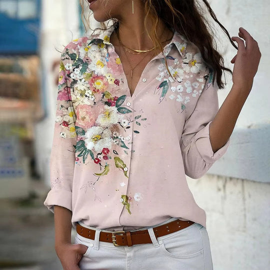Zomer Blouse Dames | Bloemenprint & Lange Mouwen