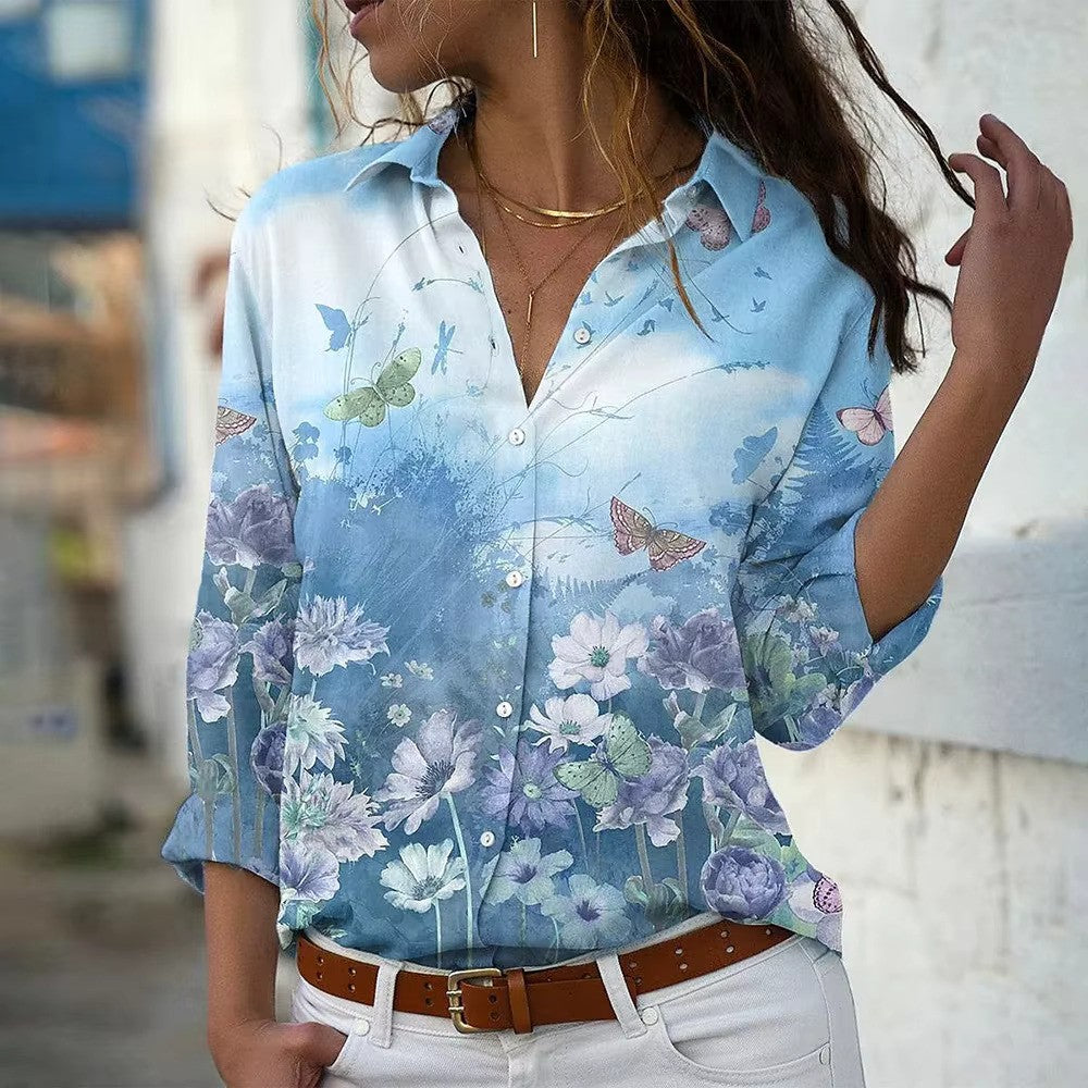 Zomer Blouse Dames | Bloemenprint & Lange Mouwen
