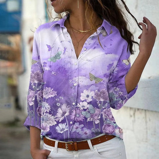 Zomer Blouse Dames | Bloemenprint & Lange Mouwen