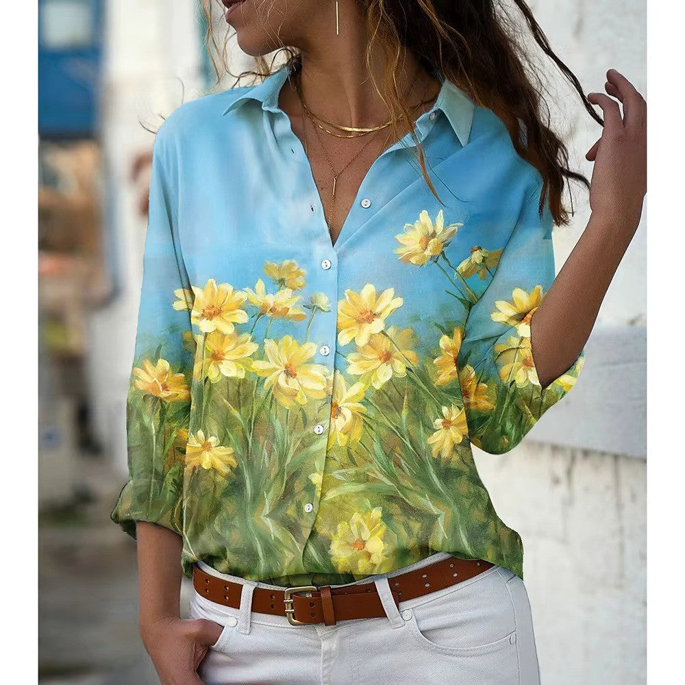 Zomer Blouse Dames | Bloemenprint & Lange Mouwen