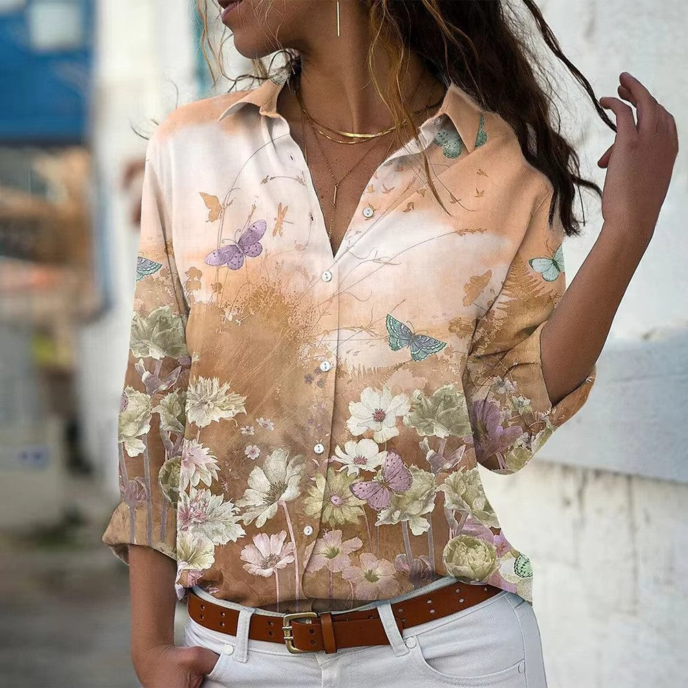 Zomer Blouse Dames | Bloemenprint & Lange Mouwen