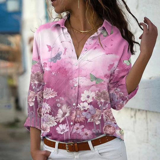 Zomer Blouse Dames | Bloemenprint & Lange Mouwen