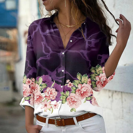Zomer Blouse Dames | Bloemenprint & Lange Mouwen