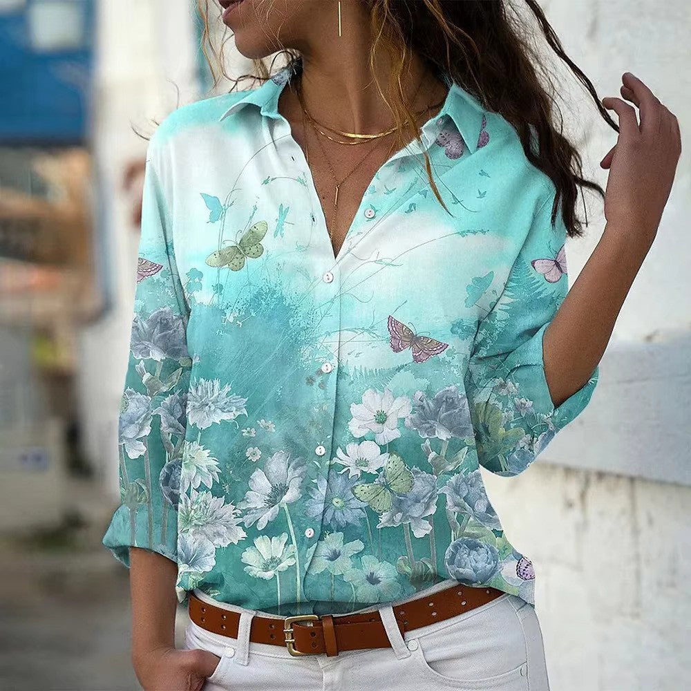 Zomer Blouse Dames | Bloemenprint & Lange Mouwen