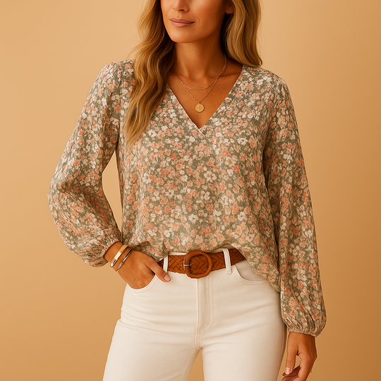 Zomer Blouse Dames | Romantische Bloemenprint & Ballonmouwen